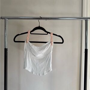 SHEIN Elegant White Ribbed Top